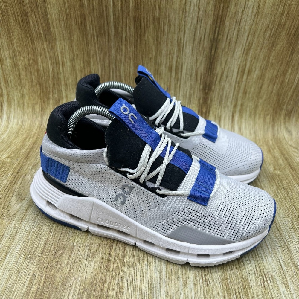On Cloudnova Sneakers Women's Size 6.5 White Blue Black CloudTec 26.98983